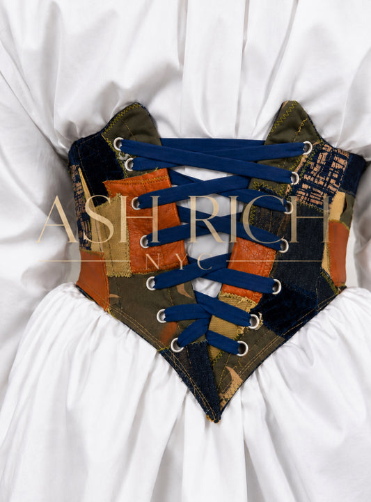 Reversible Patchwork Corset Belt